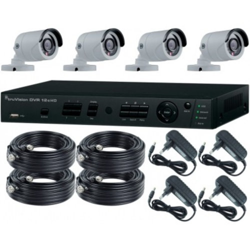 TruVision 8 Kanaals Recorder Cameraset met 4 camera 720P en HD recorder