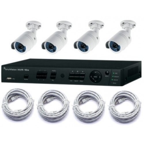 Truvision Truvision PoE 4 kanaals Harddisk Recorder Set mit 4x IP 2MP Full HD Bullet Kamera 4mm 15m IR