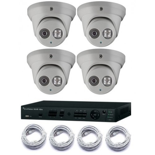 Truvision Truvision PoE 4 kanaals Festplattenrecorder Set 4x IP 2MP Full HD Revolverkamera 2,8mm 30m IR