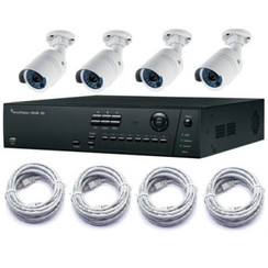 Truvision PoE 8 kanaals Festplattenrecorder Set 4x IP 2MP Full HD Bullet Kamera 4mm 15m IR