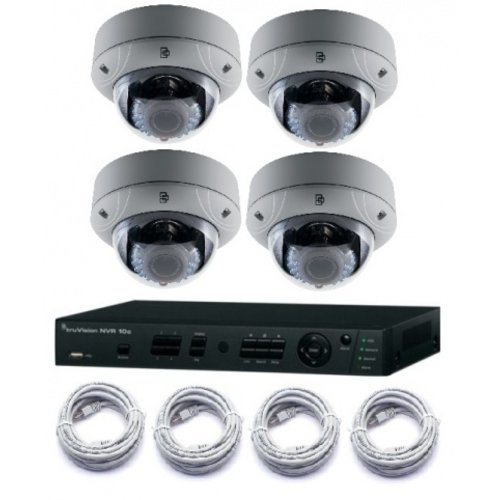 Truvision Truvision 4 Kanaals NVR digitale recorder met PoE en 4x 1,3MP bolcamera 2,8-12mm