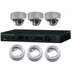 TruVision NVR 4-Kanal-Digitalrecorder mit PoE und 1,3 MP 3x 2,8mm Kuppeln