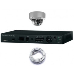 Truvision 4 Kanaals NVR digitale recorder met PoE en 2x 1,3MP dome camera