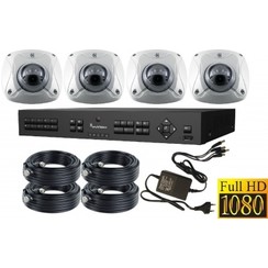 8 Kanaals Recorder Cameraset met 4x Wedgecamera 1080P Full HD