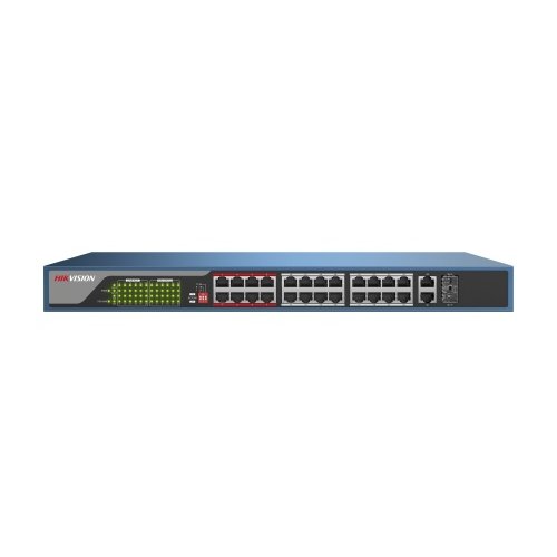 Hikvision Hikvision L2 Switch, Unmanaged PoE Switch mit 24 Ports 10/100M PoE e