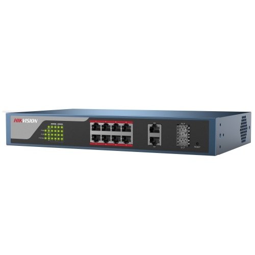 Hikvision 8-kanaals, managed PoE switch, DS-3E1310P-E