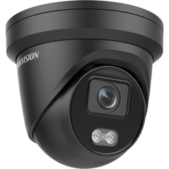Hikvision 4 MP ColorVu WDR Turret Netzwerkkamera mit festem Objektiv, weißes Licht Schwarz