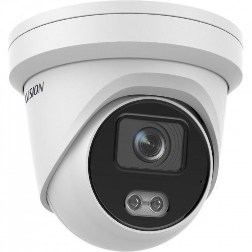 Hikvision Hikvision 4 MP ColorVu WDR Turret Netzwerkkamera mit festem Objektiv, Weißlicht, weißes 2,8-mm-Objektiv