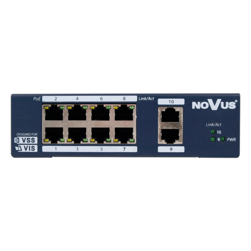 NoVus NoVus NVS-3308SP-DIN PoE+ Switch 8-Port