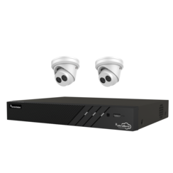 Truvision TVN1204-1T-K01-2T-W Rekorder mit 4 Kanälen und 2x Turret-Kameras (4 MP)