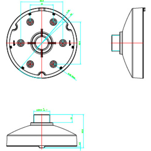 Truvision Truvision TVD-CB3B-W Cup Base für Dome-Kameras der M-Serie