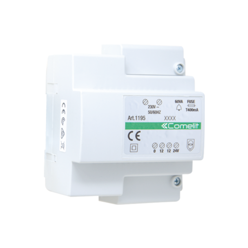 Comelit Comelit 1195 Leistungstransformator Powercom/Vandalcom/Roma, Eingang 230 V AC / Ausgang 0-12-24 V AC 60 VA (5 DIN)