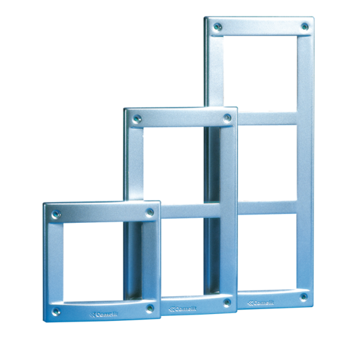Comelit Comelit 3161/3A Vandalcom-Rahmen - 3 Module, Farbe Stahlgrau