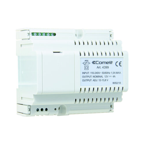 Comelit Comelit 4399 Voedingstrafo Simplekey input 110-240Vac / output regelbaar 12-13,8Vdc 4Amax (6 DIN)