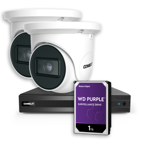 Comelit Comelit KCCTV4N2-1 CCTV-Kit mit NVR, einschließlich 1 TB HDD und 2 Turret-Kameras