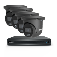 Comelit KCCTV4N4-2B CCTV kit met NVR , inclusief 2TB HDD en 4 grijze Turret camera's