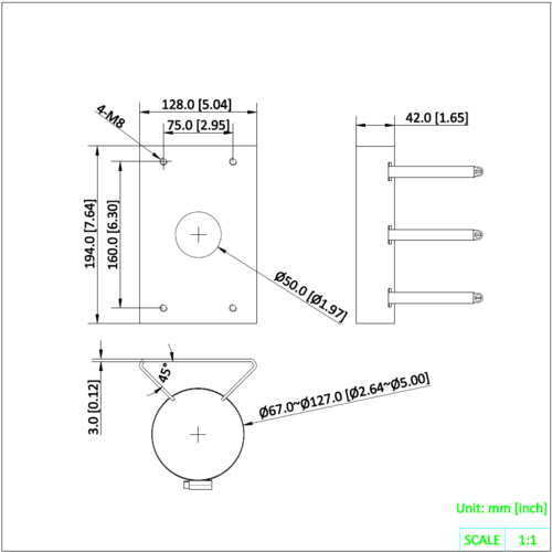 Truvision Truvision TVP-PMB-02 PTZ-Stangenmontagehalterung