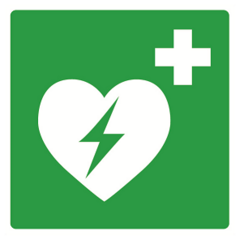 ATV-Sicherheitsaufkleber PICTAED10X10, AED-Symbol, 10x10 mm