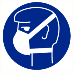 ATV-Sicherheitsaufkleber „Staubmaske“ (200 mm) – Vinyl, obligatorisch