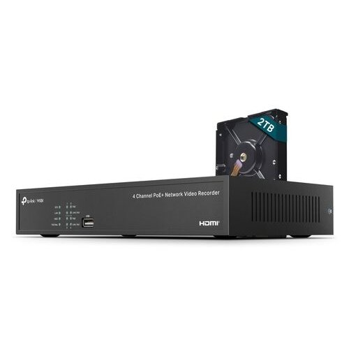 TP-link ViGi TP-Link ViGi NVR1004H-4P-2TB 4 Channel PoE+ 53W Network Video Recorder 2TB HDD included
