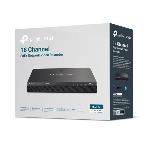 TP-link ViGi TP-Link ViGi NVR2016H-16MP 16-Kanal PoE+ 140W Netzwerk-Videorekorder