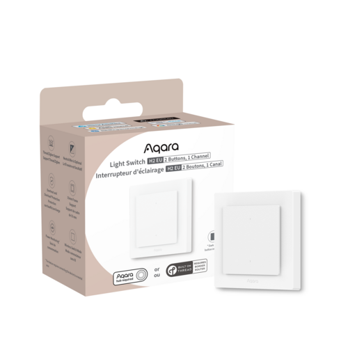 Aqara Aqara AK180EUW02 Lichtschalter H2 EU (2 Tasten, 1 Kanal)