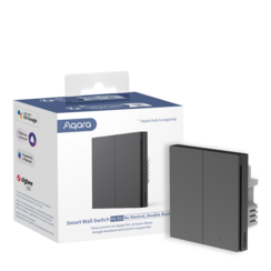 Aqara AK072RUG01 Intelligenter Wandschalter H1 (ohne Neutralleiter, Doppelwippe) – Grau