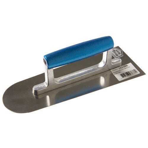 Vloerspaan 280x100/80X1,0mm, Belgisch model, Ronde neus, RVS, Houtgreep