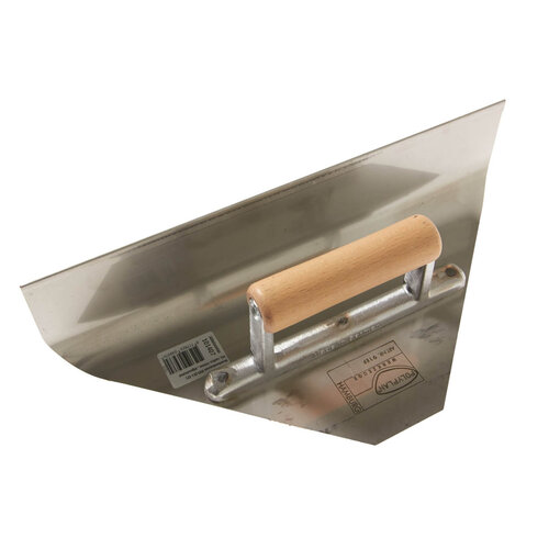 Vloerhoekspaan (91-EF), Radius 30mm, RVS, Afgeschuind, Houtgreep