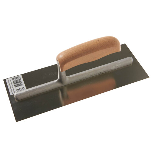 Belgische Poets Spaan 260x100mm, RVS, Aluminium stut, Houtgreep, 0,6mm