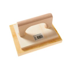 Schuurbord 190x160mm, Wit/Latex, Houten greep