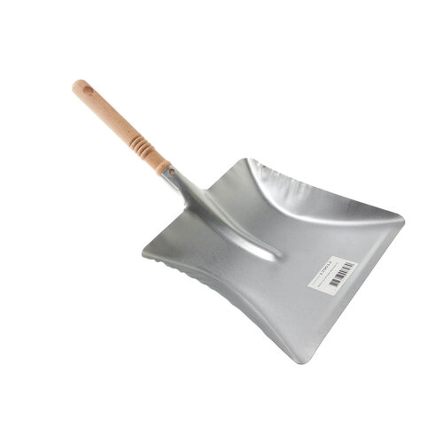 Stofblik 230x210mm, Verzinkt, Houten steel