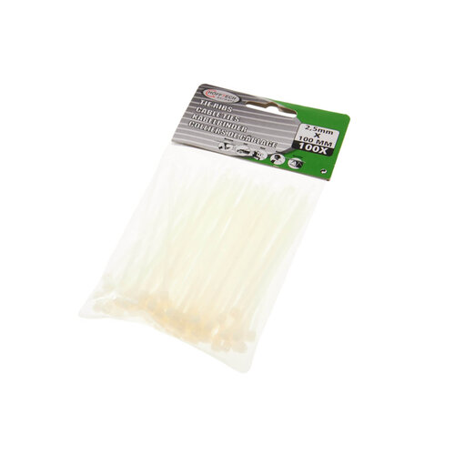 TY-Raps 2,5x100mm, Wit (100 st)