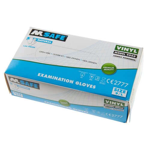 M-SAFE Handschoen Vinyl, Maat L, (doos 100st)