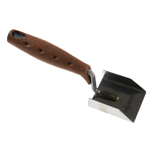 DOORDAGT DOORDAGT, Hoektroffel 60x70mm, Dubbelopstaande rand, RVS, Kurkgreep