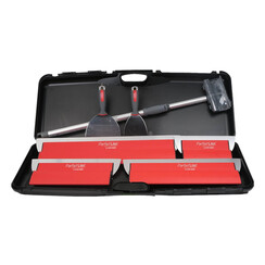 L'OUTIL PARFAIT, Pleistermessen in Koffer, Type 80374, Inhoud 4 messen, 2 plamuurmessen en 1 steel