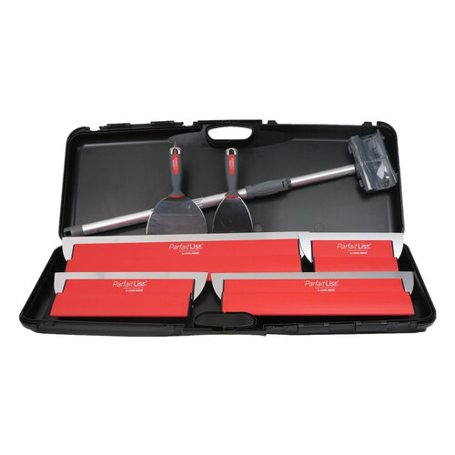 L'OUTIL PARFAIT L'OUTIL PARFAIT, Pleistermessenset in koffer, Type 80374, Inhoud 4 messen, 2 plamuurmessen met steel