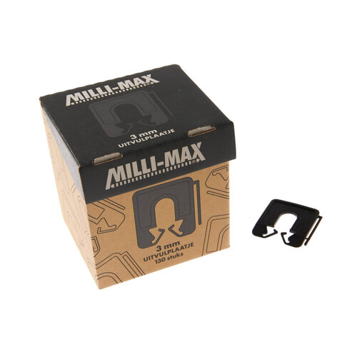 MILLI-MAX Uitvulplaatje M-M 3,0 mm. (130st.) ZWART Milli-Max