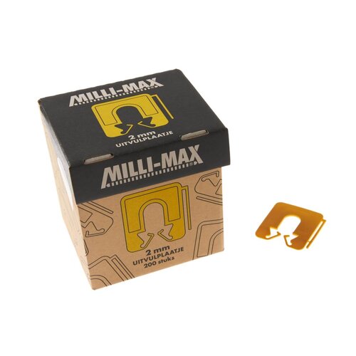 MILLI-MAX Uitvulplaatje M-M 2,0 mm. (200st.) GEEL Milli-Max