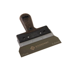 DOORDAGT, Spackmes 17cm, RVS, Vintage Eco-ledergreep, 0,4mm