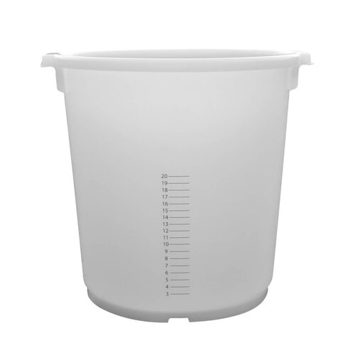 Speciekuip Transparant 35 ltr. met maatverdeling t/m 20 ltr.