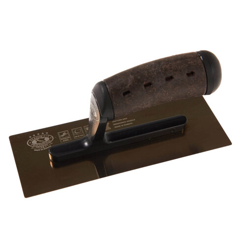 OLEJNIK Olejnik Goldline Spaan 203 x 86 mm. RVS met Vintage Leather handgreep