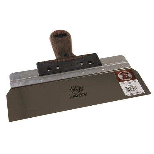 OLEJNIK OLEJNIK, Spackmes 28cm, RVS, Hoog blad, Vintage Leather greep, 0,5mm