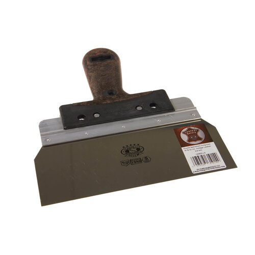 OLEJNIK OLEJNIK, Spackmes 22cm, RVS, Hoog blad, Vintage Leather greep, 0,5mm