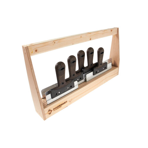 DOORDAGT Spackmesbak DOORDAGT (gevuld - 5 messen) Vintage ECO-leder