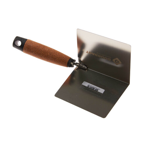 DOORDAGT DOORDAGT, Hoektroffel 125x100mm, Inwendig Haaks, Schuine hoeken, RVS, Kurkgreep