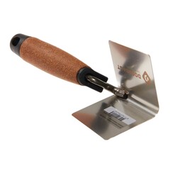 DOORDAGT, Hoektroffel 60x80mm, Inwendig dubbeltjesformaat, RVS, Kurkgreep