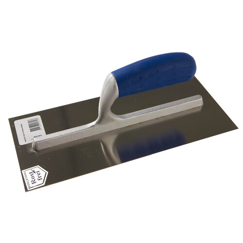 Spaan 280x130mm, RVS, Blauwe Softgreep