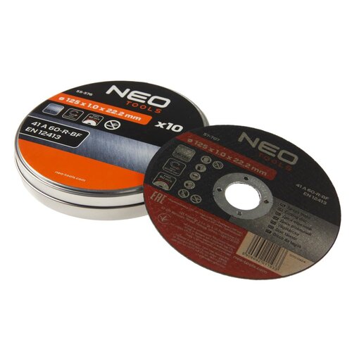 NEO Doorslijpschijf 125mm voor metaal, 22x1,0mm (per 10st)