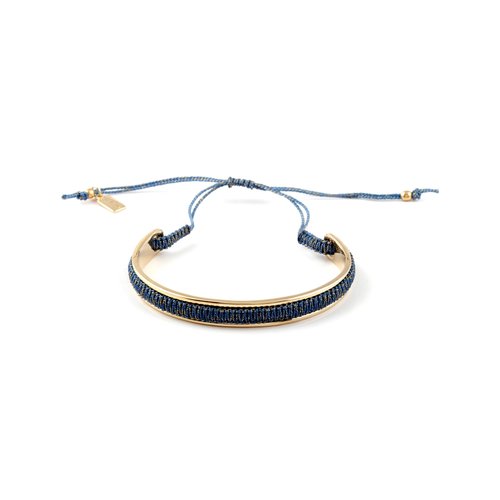 Bangle cord blue goldplated